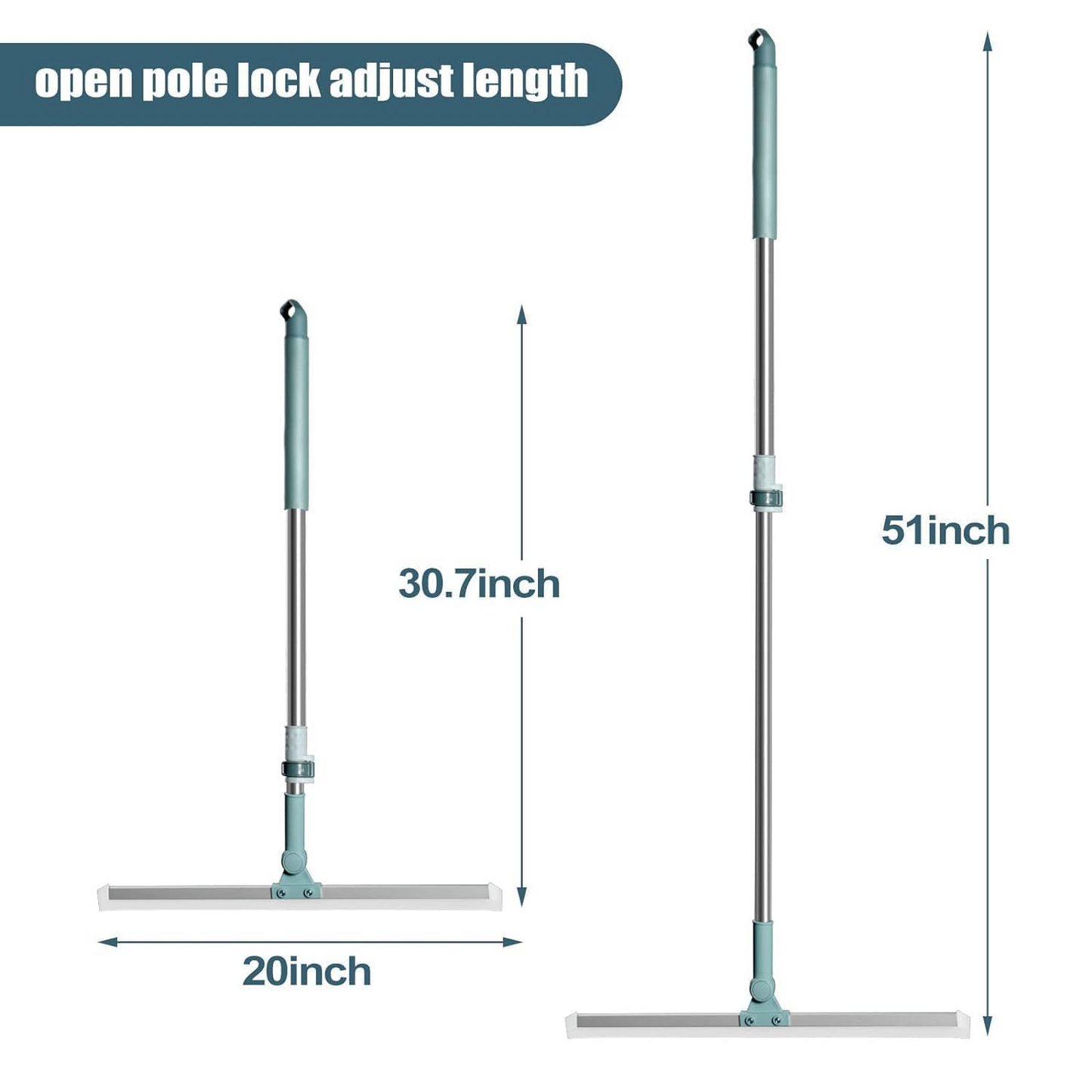 Silicon Floor Wiper With Stainless Steel Extendable Handle