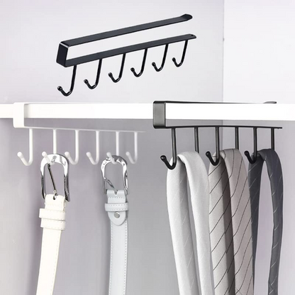 Convenient Clip Hook Iron 6 Hook Storage Rack Cabinet Metal Frame