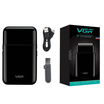 VGR V390 Ultra-Thin Electric Shaver & Beard Trimmer – Rechargeable Razor with USB