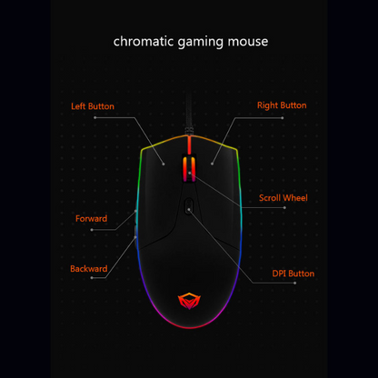 MeeTion MT-GM21 USB Wired Chromatic RGB Circulation Backlit Gaming Mouse