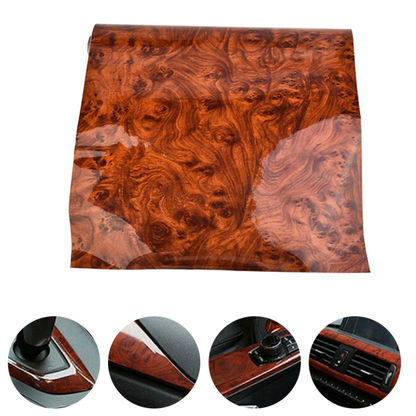 High Gloss Car Sticker Waterproof Car Interior Adhesive Wood Grain Film