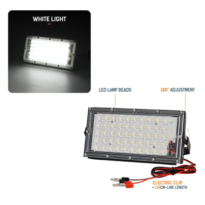 50W 50-SMD LED Flood Light with 120° Adjustable Angle, Waterproof Compact Size Outdoor Flood Light (L21 x W2.5 x H10.5)cm - White Light