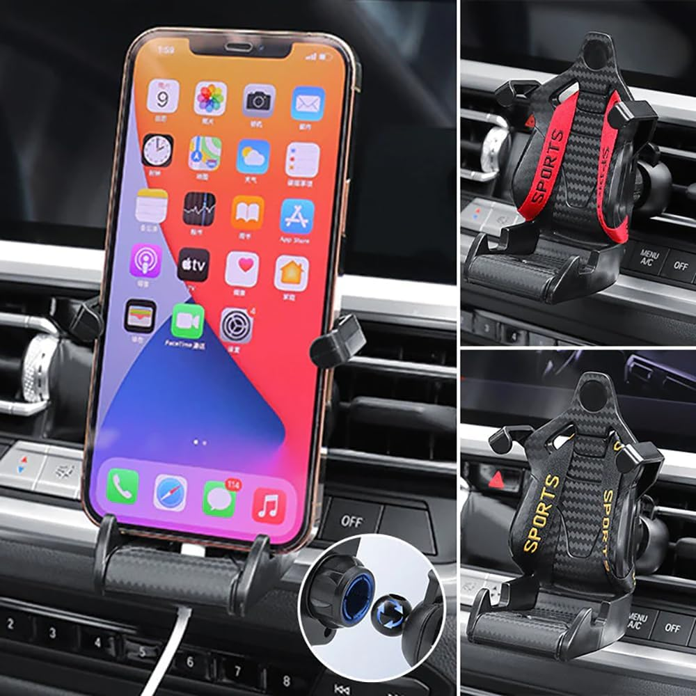 Carbon Fiber Sports Car Seat Phone Holder