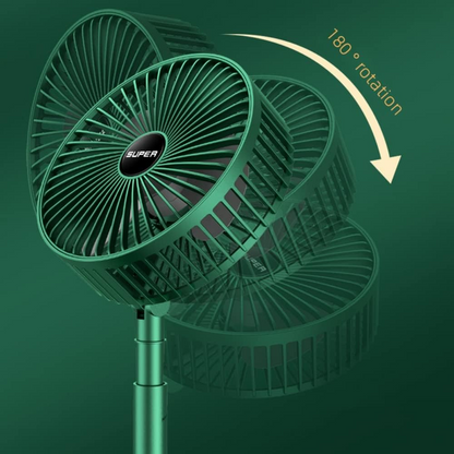 Foldable Desk Fan 3 Speeds, 180° Tilt Adjustable Rechargeable Fan with Low Noise & Long Battery Life