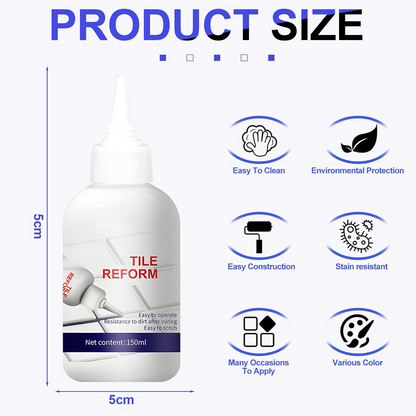 White Tile & Enamel Repair Kit – Waterproof, Quick-Dry with Spatula for Cracks & Scratches