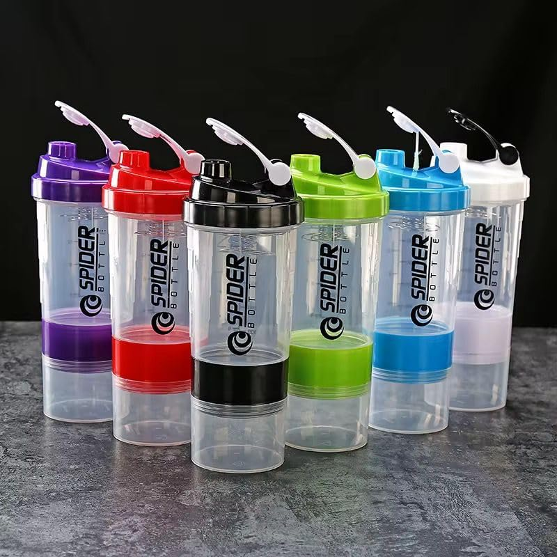 3 In 1 Spider Shaker Bottle 500ml Green Color