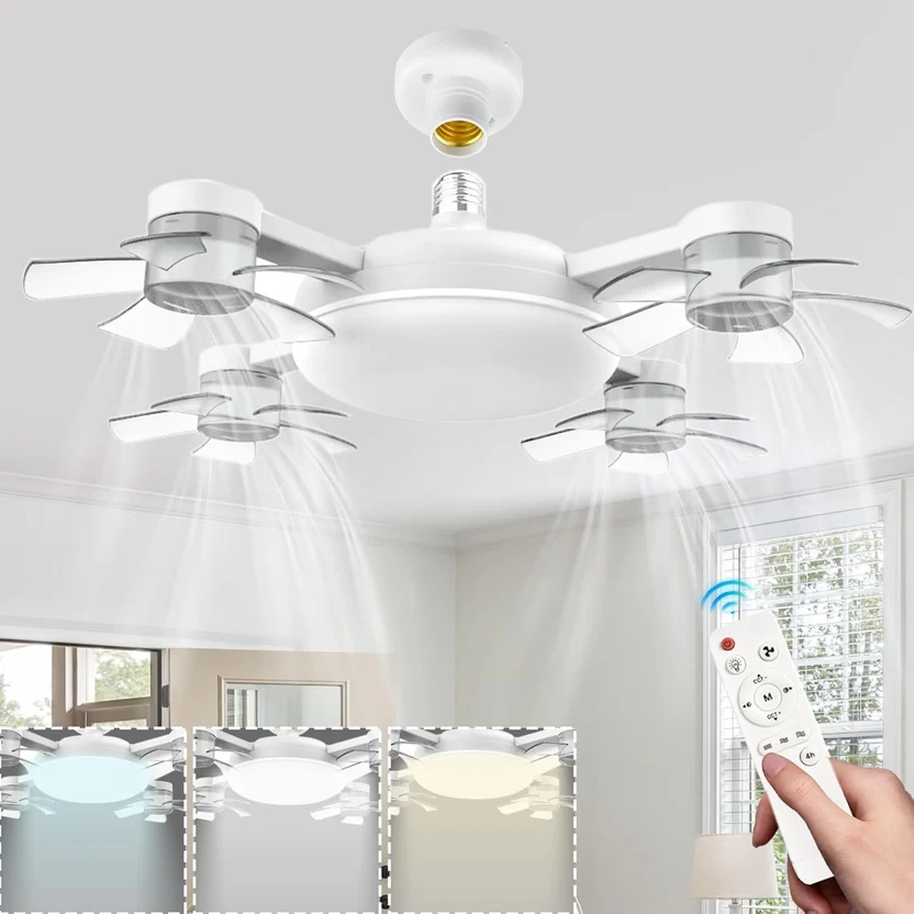 Silent F4 Led Ceiling Fans with Lights and Remote 3 Level