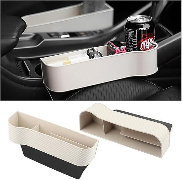 Carbon Fiber Car Seat Organiser with Cup Holder