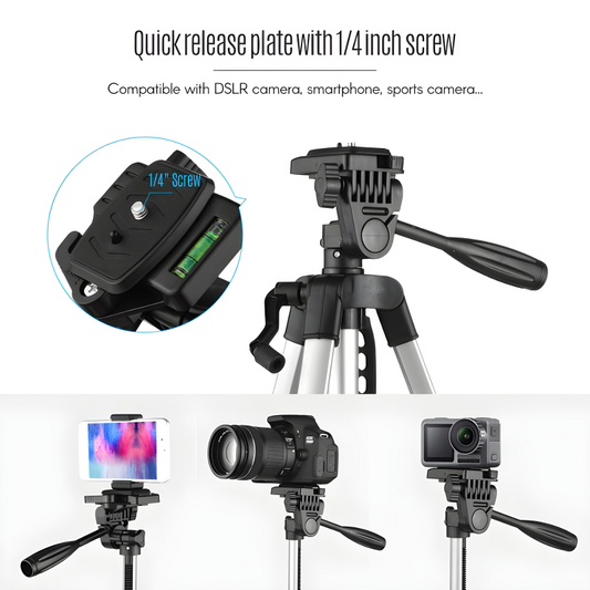 3366 Multi-Functional Professional Lightweight Portable Tripod Stand For Mobile Phones And Cameras
