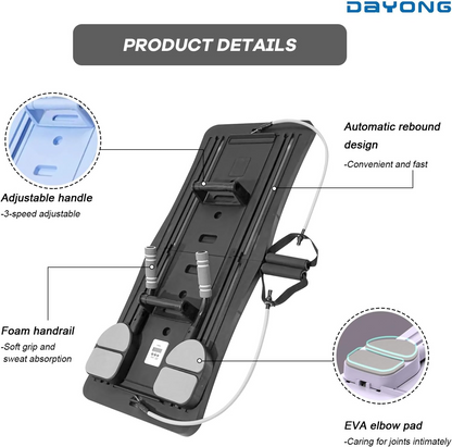 Foldable Pilates Reformer Machine – Multifunctional Home Fitness Board with Ab Roller