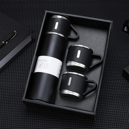 Thermos With Cups Double Wall Stainless Steel 500ml Vacuum Flask