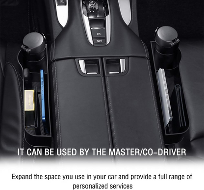 Carbon Fiber Car Seat Organiser with Cup Holder