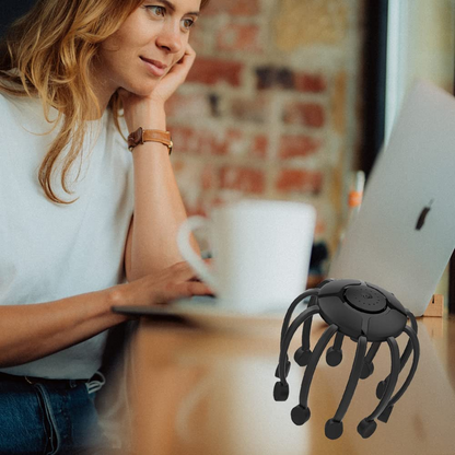 Portable Black Electric Head Massager – Hands-Free Stress, Headache & Pain Relief