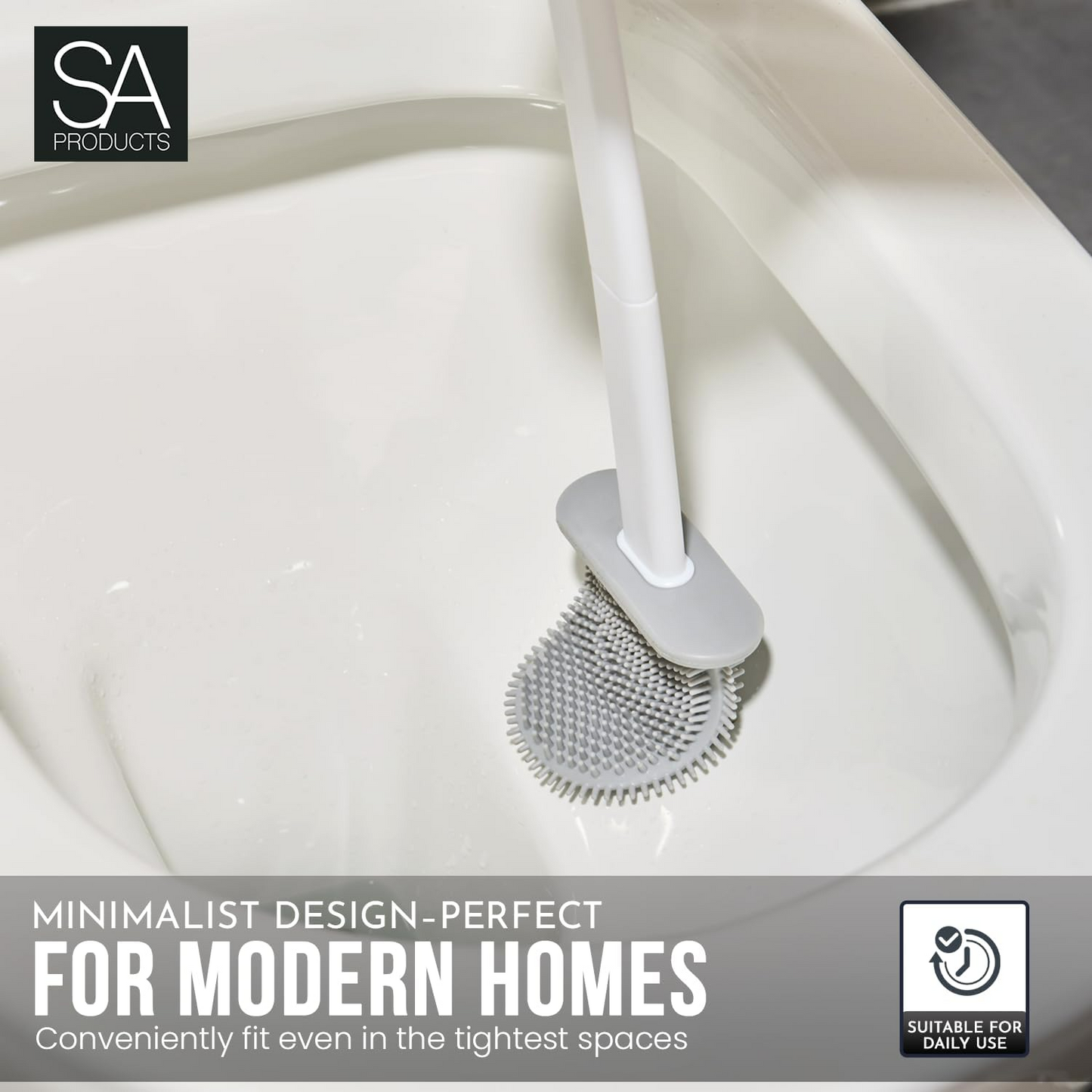 Silicone Toilet Brush Set - Bendable Deep Cleaning Feature