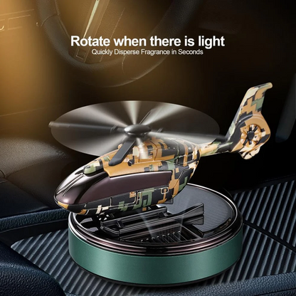 Solar Powered Helicopter Car Air Freshener  Rotating Aromatherapy Diffuser for Car, Home & Office