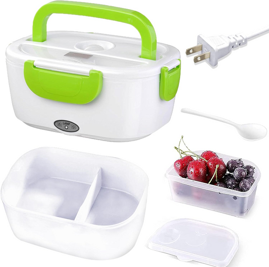 Electric Lunch Box – Portable Food Warmer for Work & Travel - Green