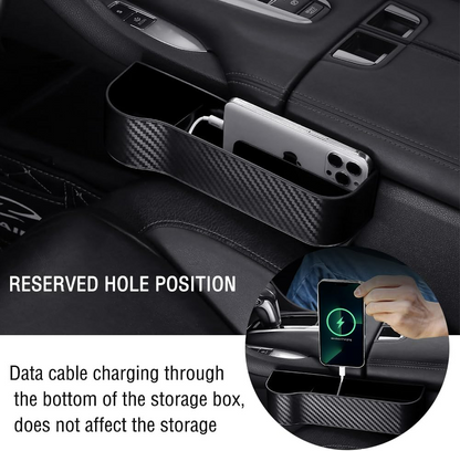 Carbon Fiber Car Seat Organiser with Cup Holder