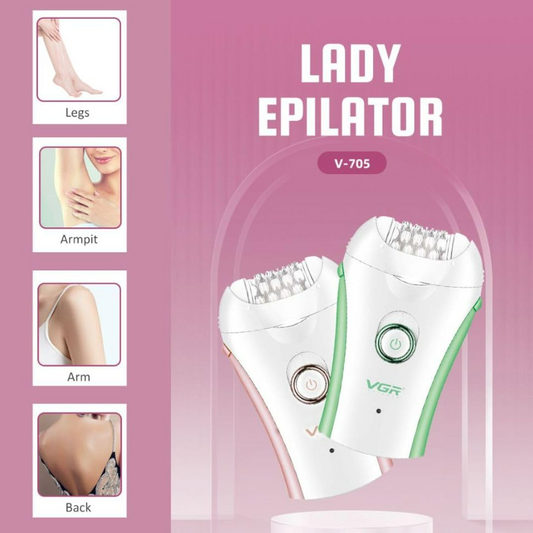 VGR Compact Professional Cordless Women Epilator for different body areas for gentle hair removal V705