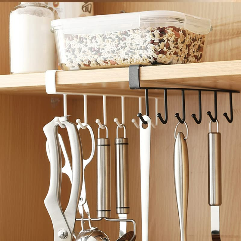 Convenient Clip Hook Iron 6 Hook Storage Rack Cabinet Metal Frame