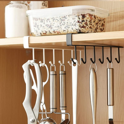 Convenient Clip Hook Iron 6 Hook Storage Rack Cabinet Metal Frame