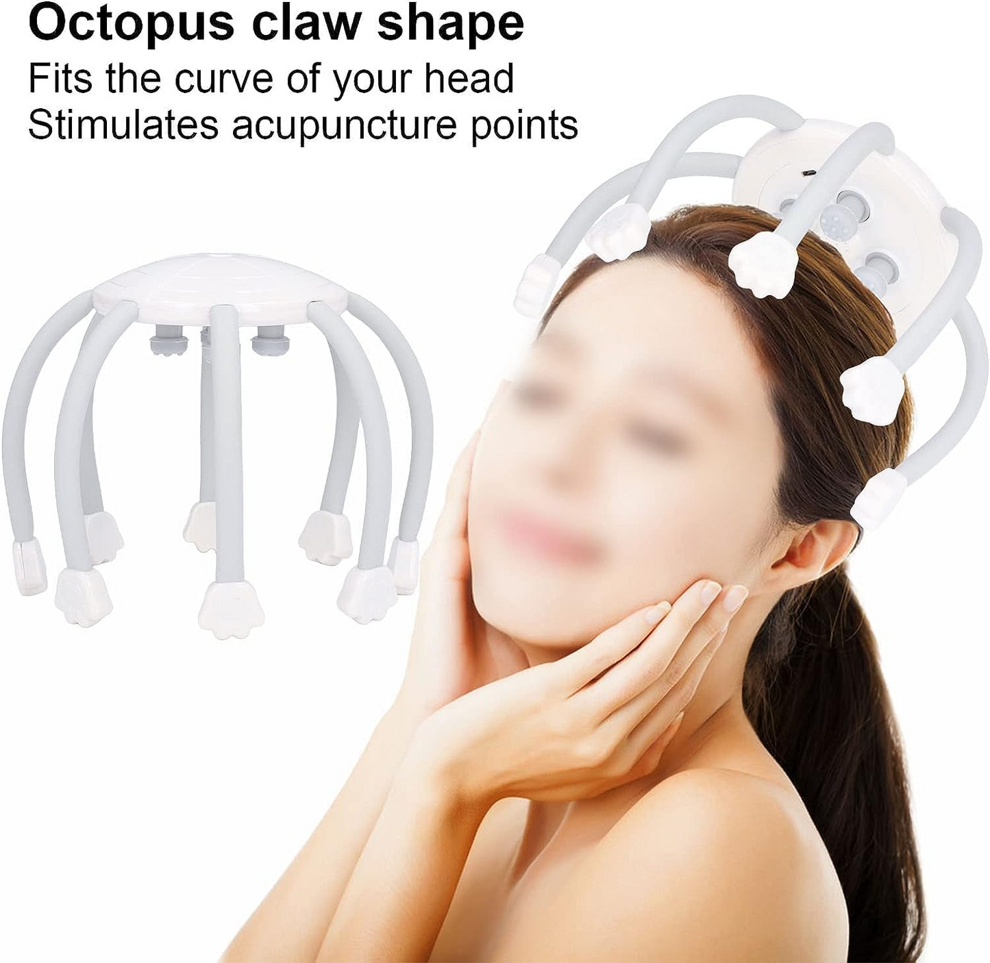 Portable Black Electric Head Massager – Hands-Free Stress, Headache & Pain Relief