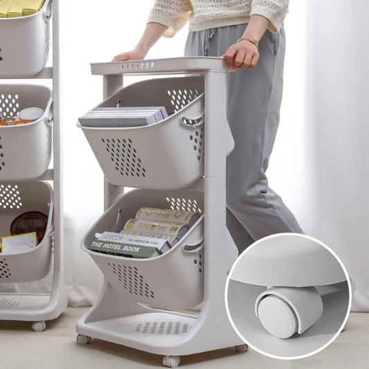 Portable Stackable Storage Baskets 2 Layer