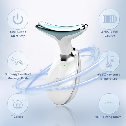 3 in 1 Vibration Face & Neck Massager – Triple-Action Anti-Wrinkle Device for Skin Tightening, Lifting & Smoothing