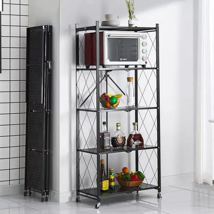 Tier Storage Shelves Foldable Storage Shelf Rack Storage Shelving On Wheels For Kitchen