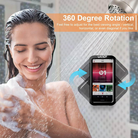 Shower Phone Holder [360° Rotation], Waterproof Wall Mount Shower Phone Case