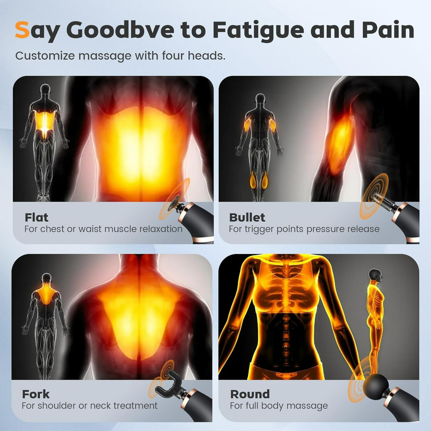 Deep Tissue Massage Gun with Upgraded Extension Handle