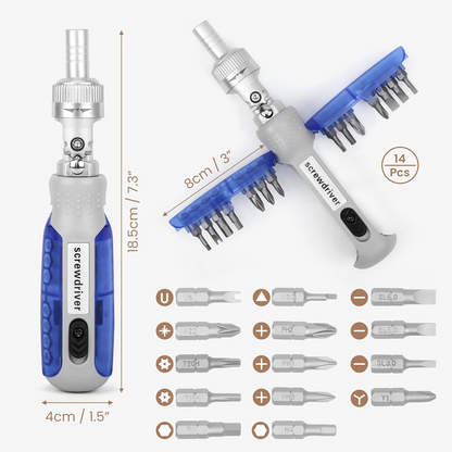 15 in 1 Magnetic Ratchet Screwdriver Set – Multi-Angle Adjustable Tool Kit for DIY Repairs