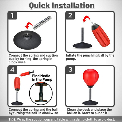 Desktop Punching Bag, [Upgrade, Flexibility] Boxing Bag Speed Balls Boxing High - Black color