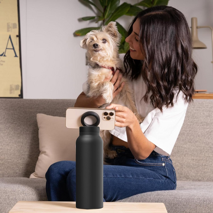 Insulated Water Bottle with Magnetic Phone Holder | Stainless Steel Tumbler Compatible with MagSafe for Gym, Car, & Sports