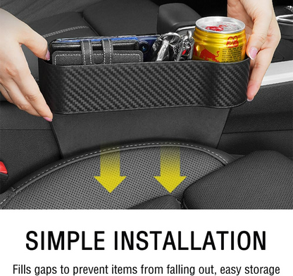 Carbon Fiber Car Seat Organiser with Cup Holder