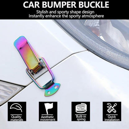2PCS Colorful Stainless Steel Bumper Quick Release Fasteners – Universal Front & Rear Car Clips