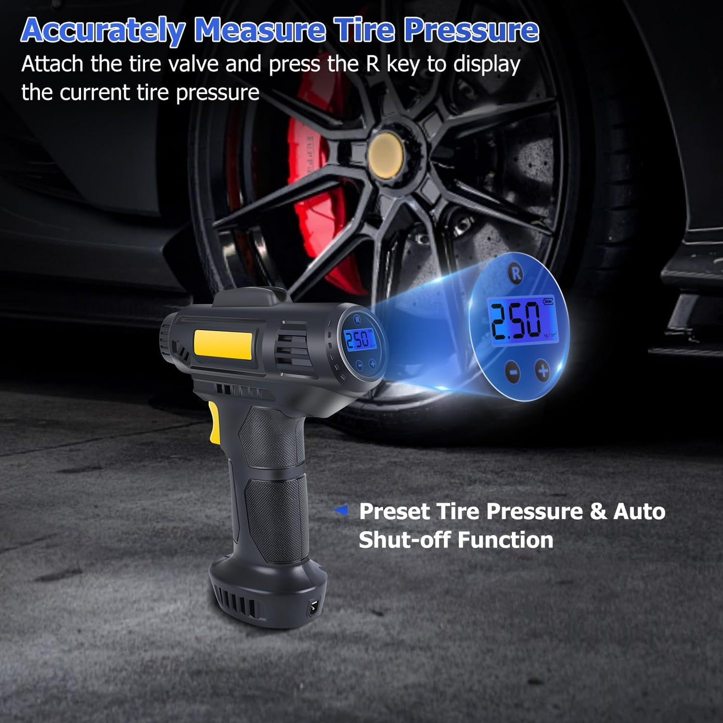 Tyre Inflator Pump Car Air Compressor Auto Shut-Off Portable 12V MK-311