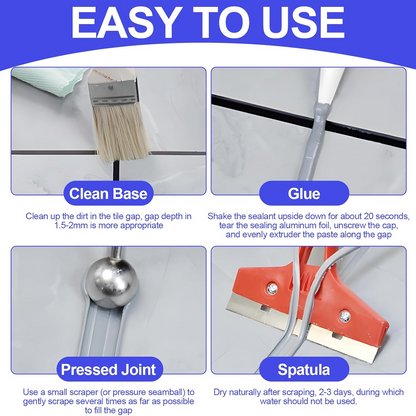 White Tile & Enamel Repair Kit – Waterproof, Quick-Dry with Spatula for Cracks & Scratches