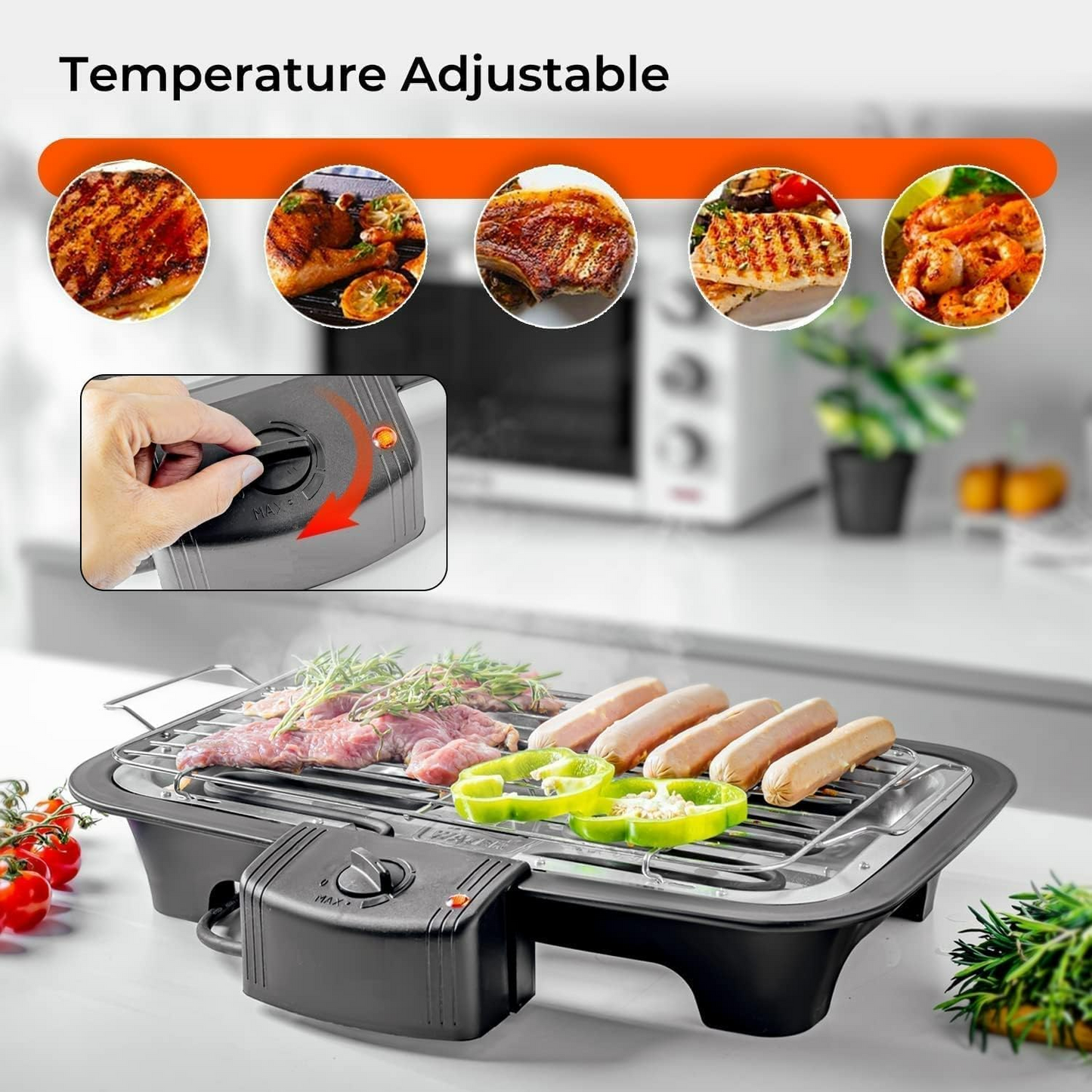 RAF Electric Barbecue Grill R5301 - 2000W Indoor/Outdoor Grill Machine