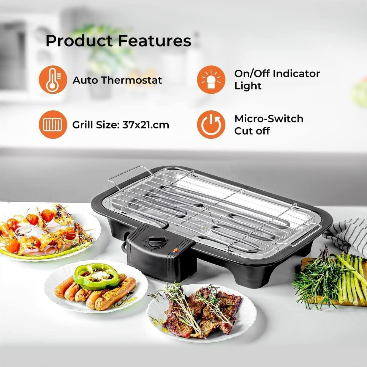 RAF Electric Barbecue Grill R5301 - 2000W Indoor/Outdoor Grill Machine