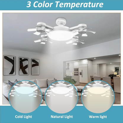 Silent F4 Led Ceiling Fans with Lights and Remote 3 Level