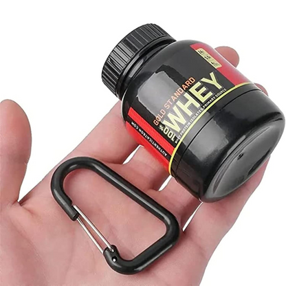 Protein Powder Container – Portable 30ml Supplement Dispenser with Keychain | Easy-to-Use for Gym, Fitness & Travel