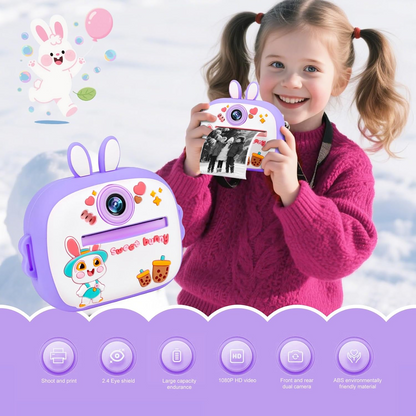 Kids Instant Print Camera with 2.4" Screen, 1080P HD