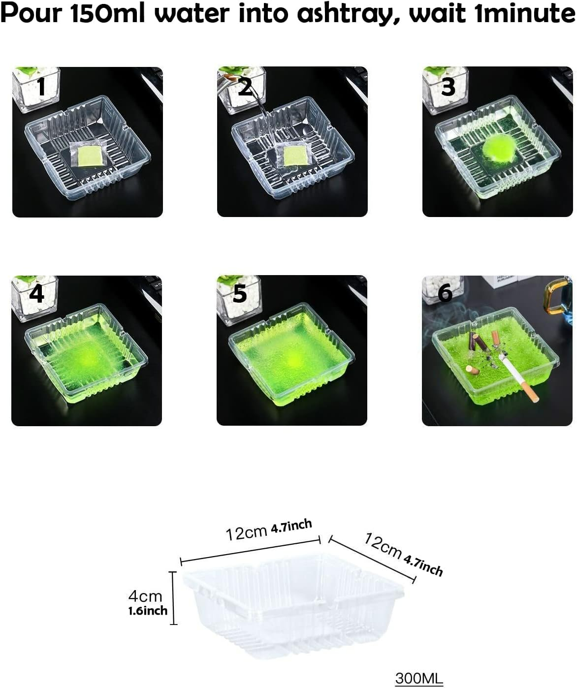 Disposable Ashtrays with Water Sands Gel