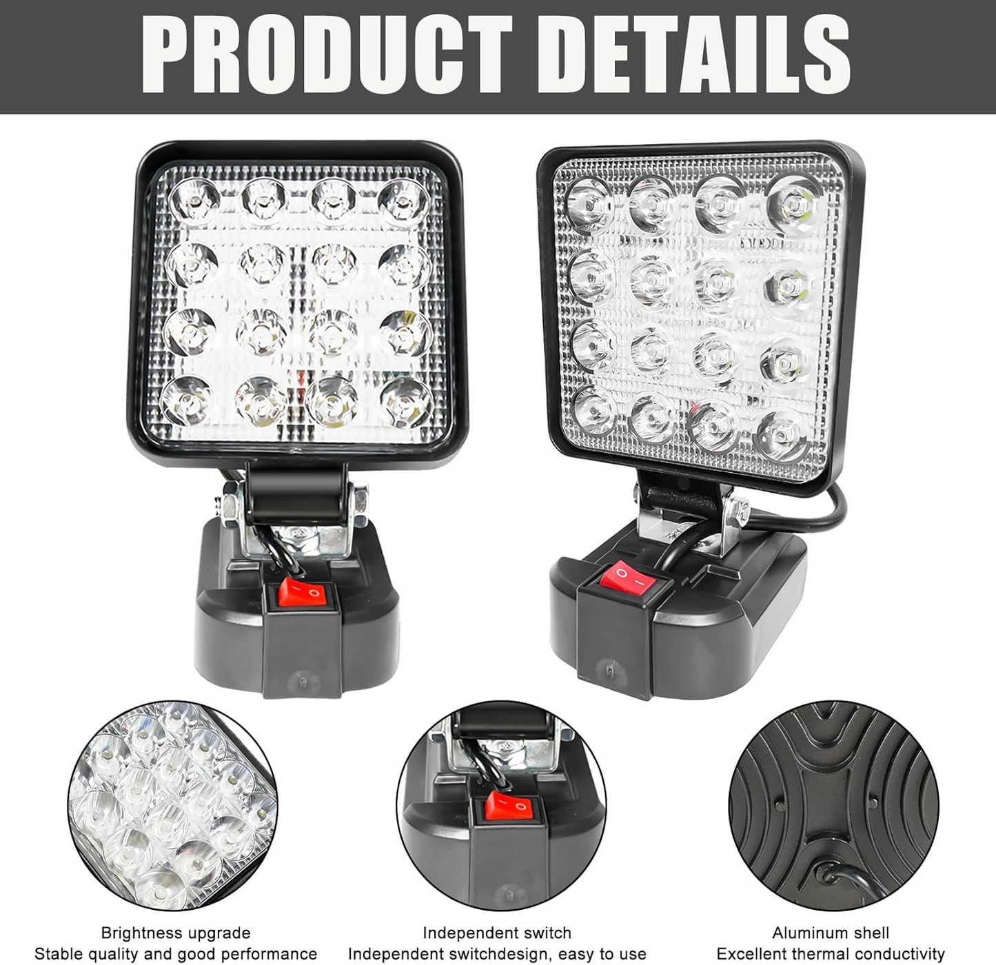 LED Work Light Battery Portable - Lamp Multifunctional Spotlight Torch