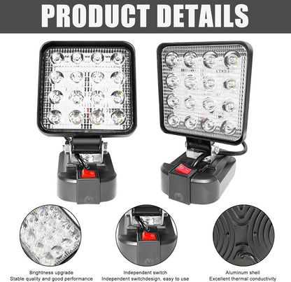 LED Work Light Battery Portable - Lamp Multifunctional Spotlight Torch