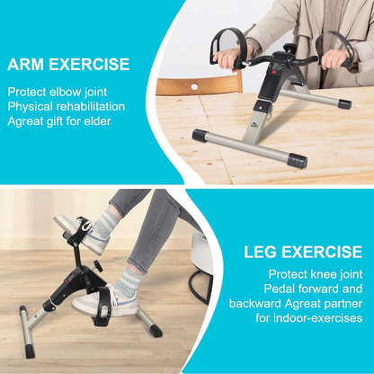 Sport Foldable Pedal Exerciser, Stationary Under Desk Exercise Equipment Arm/Leg/Foot Peddler Exercise