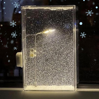 i Snow Tales Lamp, Snowy Night Street Lamp Christmas Snow Scene Light DIY Materials, Snow Globe Night Light