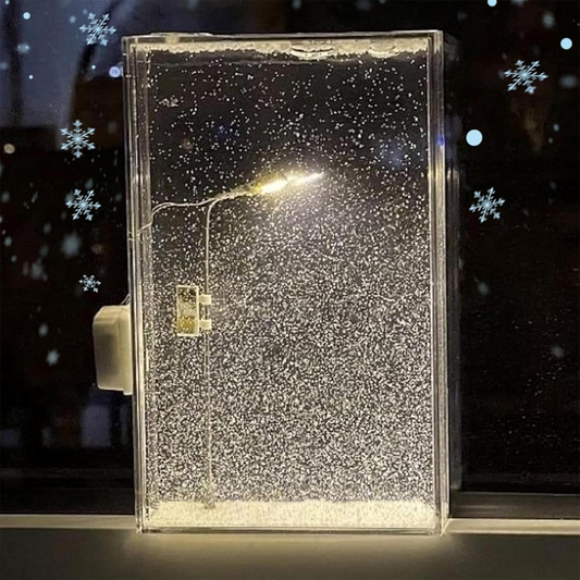 i Snow Tales Lamp, Snowy Night Street Lamp Christmas Snow Scene Light DIY Materials, Snow Globe Night Light