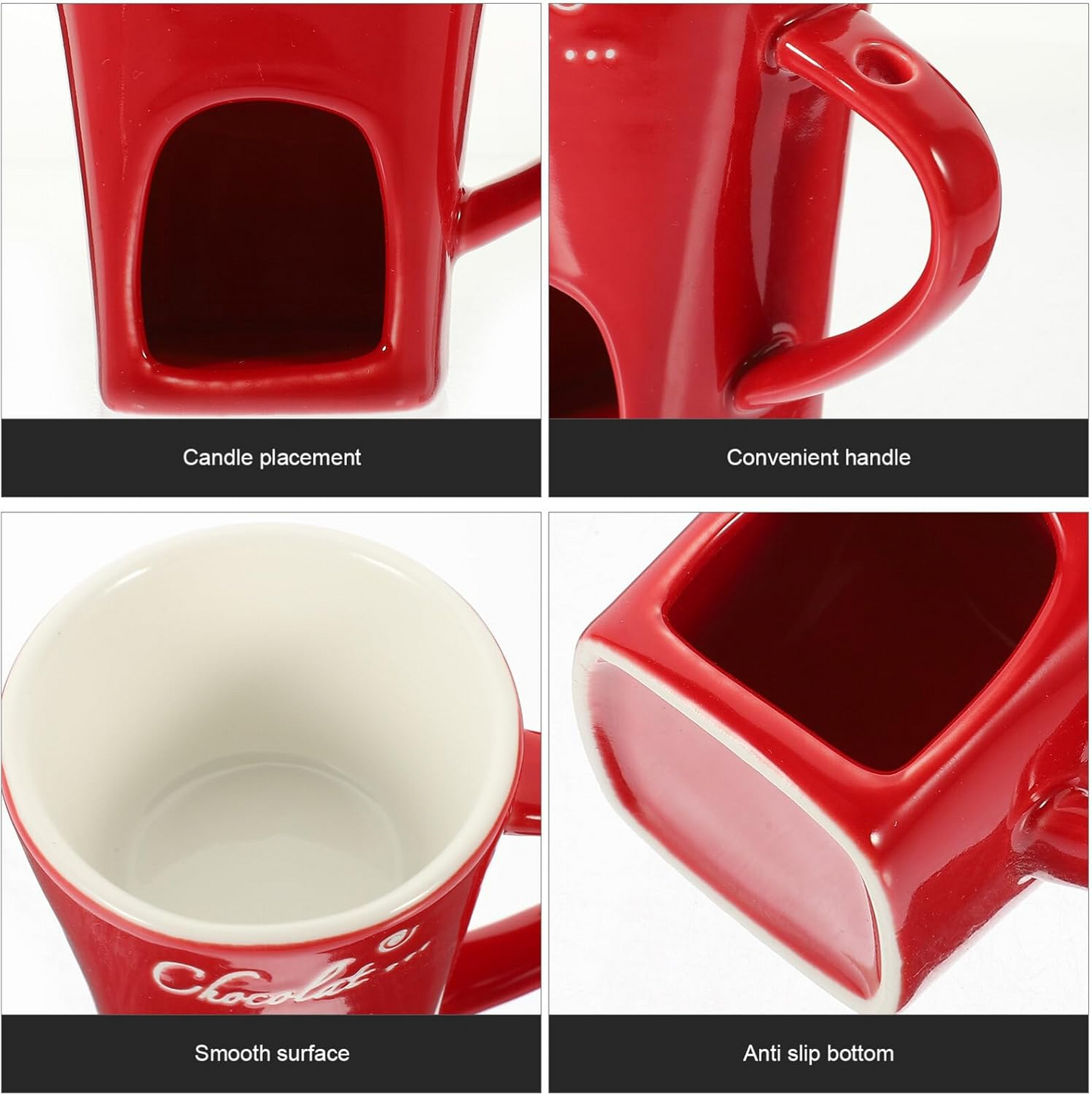 Chocolate Melting Cup with Fork, perfect for melting chocolate and cheese