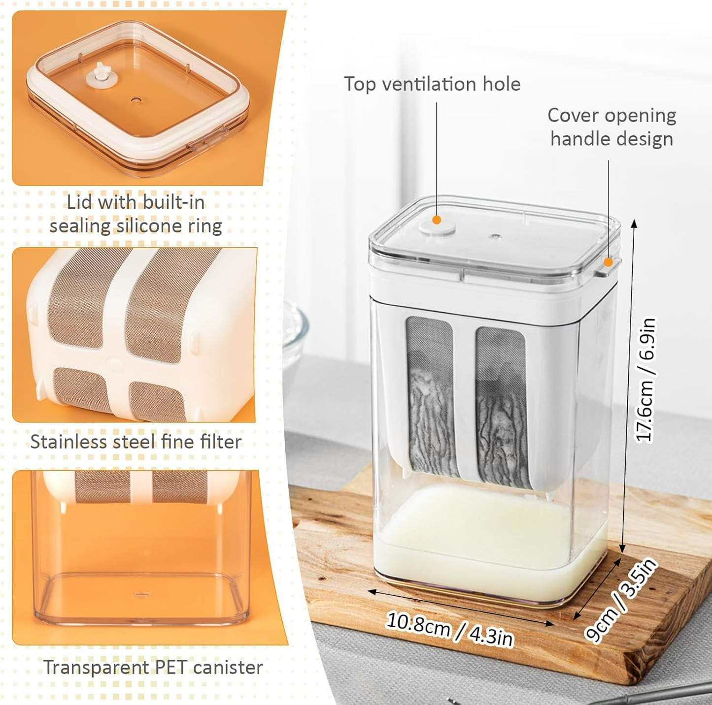 Greek Yogurt Strainer 1100ml – Multi-Purpose Yogurt Maker